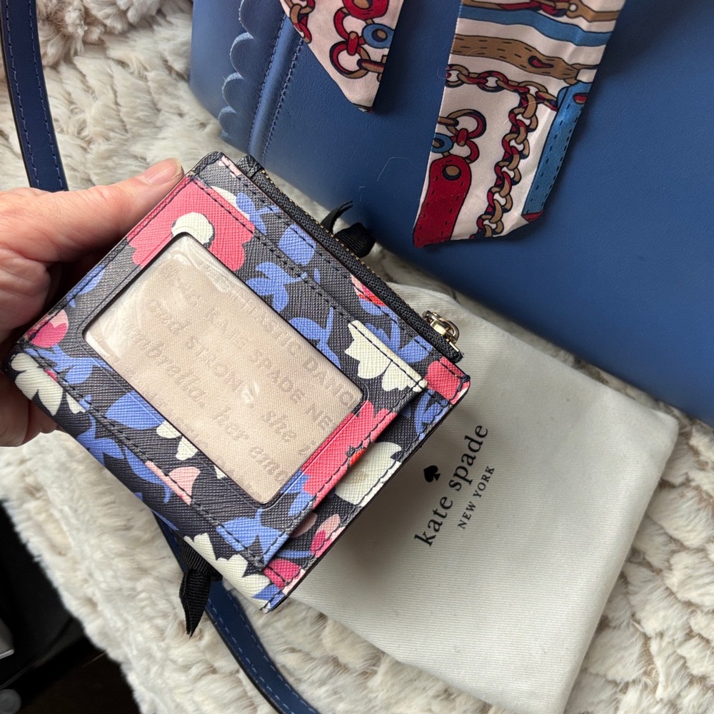 KATE SPADE Linzi Maple Court Blue Hyacinth Satchel; Caitlin St. Adalyn Wallet - Picture 11 of 16